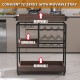 3 Tier Industrial Rolling Serving Cart with Lockable Wheels, Wine Rack Cart with Glass Holder for Indoor and Outdoor, Beverage Trolley cart with 2 Removable Tray,