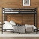 Metal Queen over Queen Bunk Bed for Teens and Adults,Space-Saving/Noise Reduced/No Box Spring Needed, Black