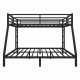 Metal Queen over King Bunk Bed for Teens and Adults,Space-Saving/Noise Reduced/No Box Spring Needed, Black