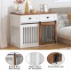 Heavy Duty Furniture style dog cage wooden dog cage double door dog cage side cabinet dog cage Dog crate (44 1/2 Inch W *26 Inch D *33 1/4 Inch H)