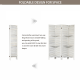 Room Divider 4 Panel, White Room Divider with Shelves, Wall Room Dividers and Folding Privacy Screens, Portable room partitions and dividers for Bedroom, Home Office, Studio (White)