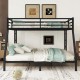 Metal Queen over King Bunk Bed for Teens and Adults,Space-Saving/Noise Reduced/No Box Spring Needed, Black