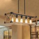 (Same as W1340111207/L1011) 5-Light Retro Farmhouse Chandelier For Kitchen, Living room, Dining room Walnut(No Bulbs)