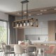 (Same as W1340111207/L1011) 5-Light Retro Farmhouse Chandelier For Kitchen, Living room, Dining room Walnut(No Bulbs)