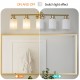 5-Light Golden Bathroom Vanity Light Fixture, Frosted Glass Shades, Modern Wall Mounted Lighting (No Bulbs)