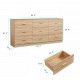 Modern Natural 9-Drawer Dresser for Bedroom - Ample Storage Wide Chest of Drawers, Sturdy & Safe