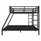 Metal Queen over King Bunk Bed for Teens and Adults,Space-Saving/Noise Reduced/No Box Spring Needed, Black