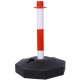 4 Pack Traffic Delineator Post Cones with Fillable Base, Adjustable Plastic Safety Barrier with 5Ft Plastic Chain, Outdoor and Indoor Crowd Control Stanchion for Traffic Control and warning W/R