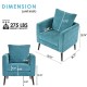 Teal Accent Chair, Boucle Chair,Barre Chair,Fabric Armchair Club Chair,Upholstered Arm Chair with Solid Wood Legs,Waist Pillow,Padded Single Chair for Living Room/Bedroom/Study/Waiting Room (teal)