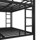 Metal Queen over King Bunk Bed for Teens and Adults,Space-Saving/Noise Reduced/No Box Spring Needed, Black