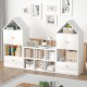 Versatile Children's Bookshelf with House-Shaped Design, Multi-Functional Storage for Books and Toys, Adjustable Placement, Durable Kids Organizer for Playroom or Bedroom Easy Assembly & Safe for Kid