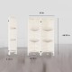 Room Divider with Shelves, 4 Panel White Room Divider, Room Dividers and Folding Privacy Screens, Portable Wooden Room Dividers and Partitions for Bedroom, Home Office, Studio (Warm White)