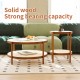 2-Piece Modern Farmhouse Living Room Coffee Table Set, Stylish and Elegant Nesting Round Wooden Table,Side End table set for Living Room,Bedroom