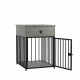 Dog Crate Furniture, Dog House, Decorative Dog Kennel with Drawer, Indoor Pet Crate End Table for Small Dog, Iron-Tube Dog Cage, Chew-Proof