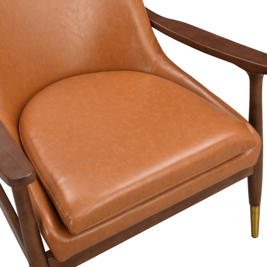 Amber Faux Leather Modern Lounge Chair