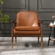 Amber Faux Leather Modern Lounge Chair