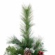 4.5 'Glitter Bristle Mixed Hinged Tree with Red Berry and Pine Cones and 200 CL,407 tips