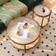 2-Piece Modern Farmhouse Living Room Coffee Table Set, Stylish and Elegant Nesting Round Wooden Table,Side End table set for Living Room,Bedroom