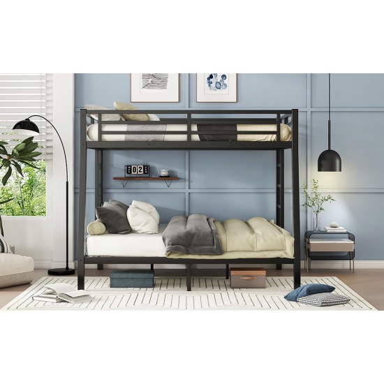 Metal Full XL over Queen Bunk Bed for Teens and Adults,Space-Saving/Noise Reduced/No Box Spring Needed, Old SKU W1307S00020