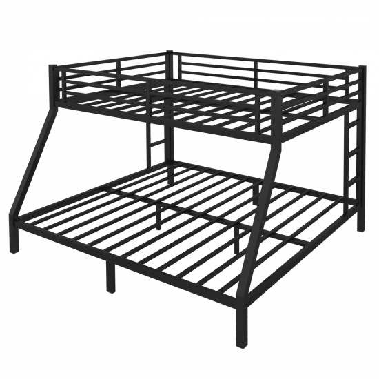 Metal Queen over King Bunk Bed for Teens and Adults,Space-Saving/Noise Reduced/No Box Spring Needed, Black