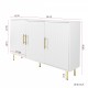 3-Door Large Storage Sideboard with Gold Handles for Kitchen, Dining Room and Living Room.55.12 Inch  W Accent White Buffet Cabinet, Coffee Bar Sideboard Cabinet with 3 doors (White)