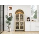 70.28 Inch  Tall Arched Kitchen Pantry,  Modern Farmhouse Wood Kitchen Storage Cabinets ,Arched Storage Display Cabinet with  Adjustable Shelves, Versatile Cupboard for Kitchen, Dining Room, Living Room