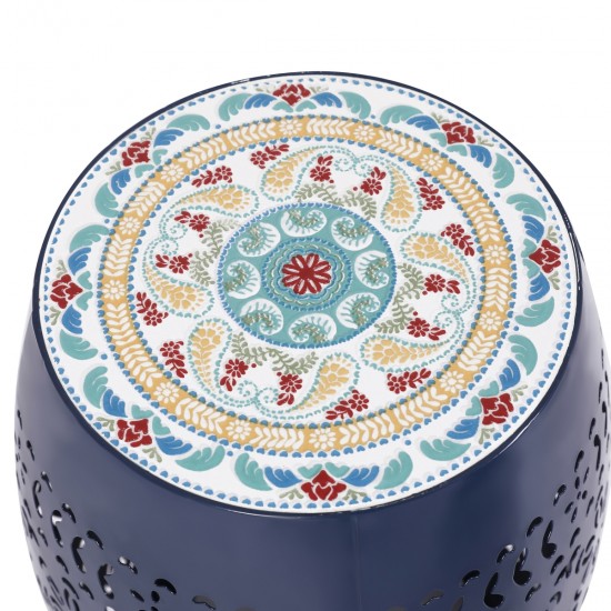 LILAC 12 Inch  SIDE TABLE -DARK BLUE