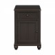 U-Can End Table with Solid Wood Legs, Side Table with USB Ports, 1 Storage Cabinet and 1 Drawer for Living Room, Antique Espresso