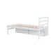 Twin Size Wood Platform Bed with Removable Storage Shelves, Built-in Two Storage Drawers for Added Convenience, White