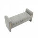 Modern Teddy Bed End Bench with Arms and Storage,Upholstered Large Foot Rest Stool, Comfy Window Vanity Bench for Living Room,Bedroom,Dorm,coffee Table,Teddy Grey