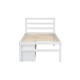 Twin Size Wood Platform Bed with Removable Storage Shelves, Built-in Two Storage Drawers for Added Convenience, White