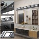 (Same as W1340142518/L2005-B-7) LED Modern Black Vanity Lights, 7-Lights Acrylic Matte Black Bathroom Vanity Lights Over Mirror