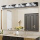 (Same as W1340142518/L2005-B-7) LED Modern Black Vanity Lights, 7-Lights Acrylic Matte Black Bathroom Vanity Lights Over Mirror