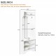 ON-TREND Minimalist Corner Hall Tree with Shoe Bench, Versatile Entryway Coat Rack with 4 Hooks, Corner Cabinet with Adjustable Shelf for Hallway, Living Room, White, 29.5''W*71.6''H