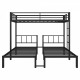 Twin over Twin & Twin Bunk Beds for 3, Twin XL over Twin & Twin Bunk Bed Metal Triple Bunk Bed, Black