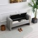 Modern Teddy Bed End Bench with Arms and Storage,Upholstered Large Foot Rest Stool, Comfy Window Vanity Bench for Living Room,Bedroom,Dorm,coffee Table,Teddy Grey