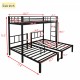 Twin over Twin & Twin Bunk Beds for 3, Twin XL over Twin & Twin Bunk Bed Metal Triple Bunk Bed, Black