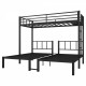 Twin over Twin & Twin Bunk Beds for 3, Twin XL over Twin & Twin Bunk Bed Metal Triple Bunk Bed, Black