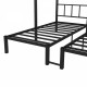 Twin over Twin & Twin Bunk Beds for 3, Twin XL over Twin & Twin Bunk Bed Metal Triple Bunk Bed, Black