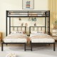 Twin over Twin & Twin Bunk Beds for 3, Twin XL over Twin & Twin Bunk Bed Metal Triple Bunk Bed, Black