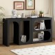 U_STYLE Modular Entryway Console Table with Rectangular Exterior and Curved Interior Design for Customizable Arrangements,Suitable for Study,Entrance and Living Room