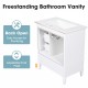 30 Inch  Bathroom Vanity with Sink, Bathroom Cabinet with A Door, Three Drawers, Solid Wood Legs & MDF Board, Adiustable Foot Pads, White