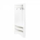 ON-TREND Minimalist Corner Hall Tree with Shoe Bench, Versatile Entryway Coat Rack with 4 Hooks, Corner Cabinet with Adjustable Shelf for Hallway, Living Room, White, 29.5''W*71.6''H