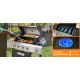 Propane Grill 4 Burner Barbecue Grill Stainless Steel Gas Grill with Side Burner and Cover for Outdoor BBQ, Camping