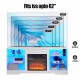 TV Stand Electric Fireplace  Glass Shelves, 3D Fireplace TV Stand with LED Lights Wood with USB Charging Outlet Modern Television Table Center for TV up to 60 Inch  White, 58''W*15.5''D*24.4