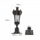 Vintage Crown Outdoor Post Lantern, Waterproof Decorative Table Lamp with Clear Glass Shade and Antique Metal Base for Garden, Patio, Porch, Pathway Lighting (One piece&No bulb)