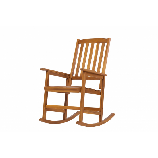 Acacia Indoor Rocking Chair, Outdoor Solid Wood Patio Furniture New Style Light Brown