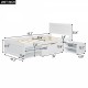 Twin Size Platform Bed With Drawer And Two Shelves, White(Expected Arrival Time: 10.28)