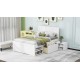 Twin Size Platform Bed With Drawer And Two Shelves, White(Expected Arrival Time: 10.28)