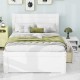 Twin Size Platform Bed With Drawer And Two Shelves, White(Expected Arrival Time: 10.28)